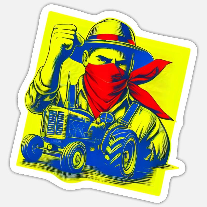 Wütender rumänischer Bauer Sticker Größe S (10 x 10 cm)