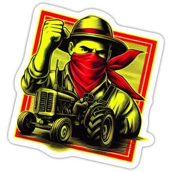 The anger of Belgian farmers - Sticker size S (10 x 10 cm) - white matte - Front