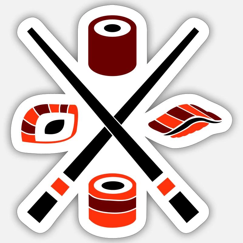 sushi - Sticker size S (10 x 10 cm) - white matte