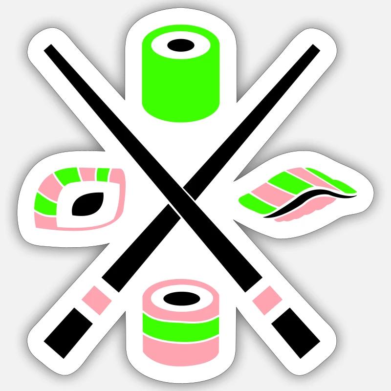 sushi - Sticker Größe S (10 x 10 cm) - Mattweiß