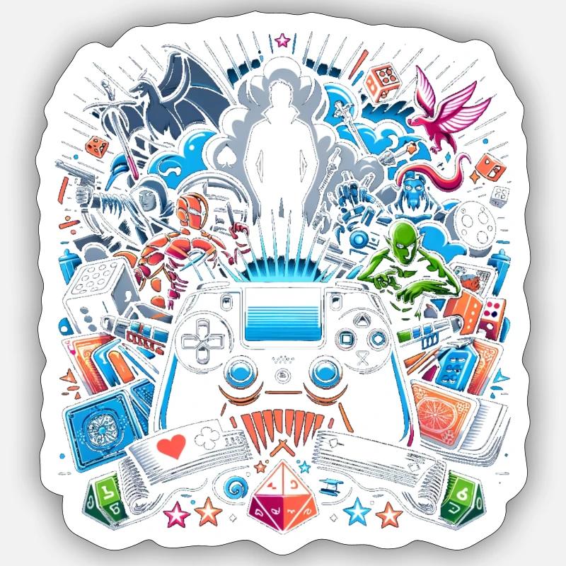 Gamer's Galaxy - Sticker size S (10 x 10 cm) - white matte