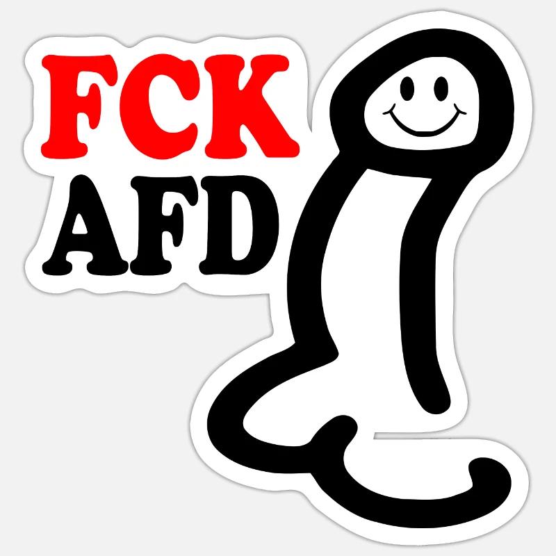 Fck afd penis - Sticker Größe S (10 x 10 cm) - Mattweiß