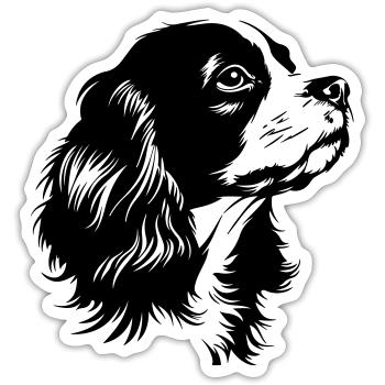 Cavalier King Charles Spaniel - Sticker size S (10 x 10 cm) - white matte - Front