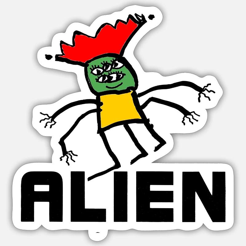 Außerirdischer Sticker Größe S (10 x 10 cm)