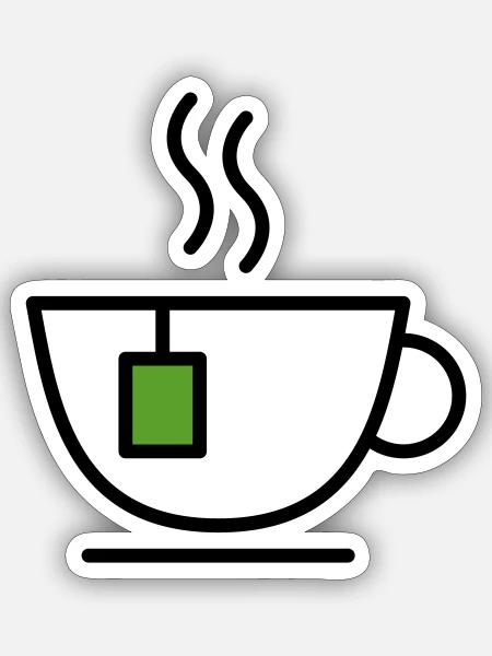 Thee - Sticker maat S (10 x 10 cm) - mat wit