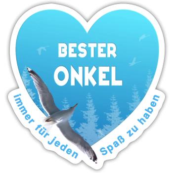 bester Onkel - Sticker Größe S (10 x 10 cm) - Mattweiß - Vorne