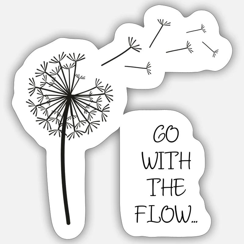 Go with the flow - Sticker size S (10 x 10 cm) - white matte