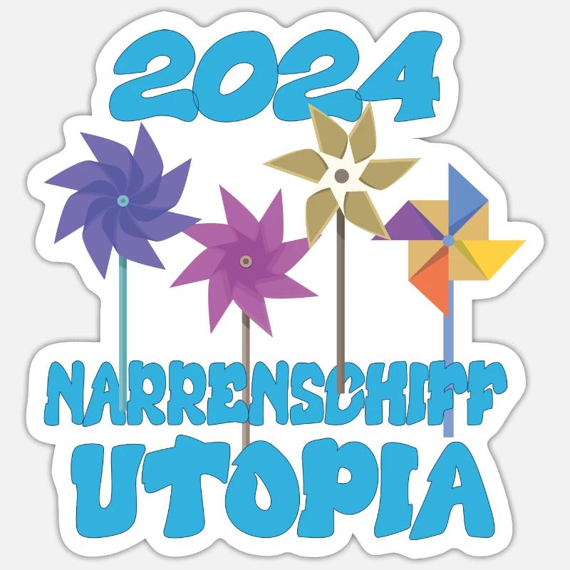 Narrenschiff Utopia, 2024 Sticker Größe S (10 x 10 cm)