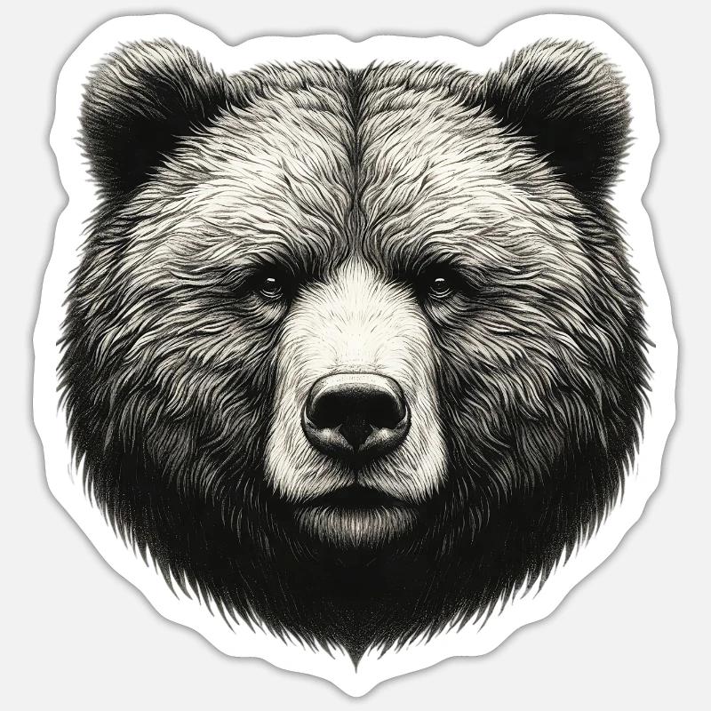 Bear - Sticker size S (10 x 10 cm) - white matte