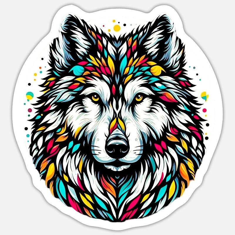 Wolf - Sticker size S (10 x 10 cm) - white matte