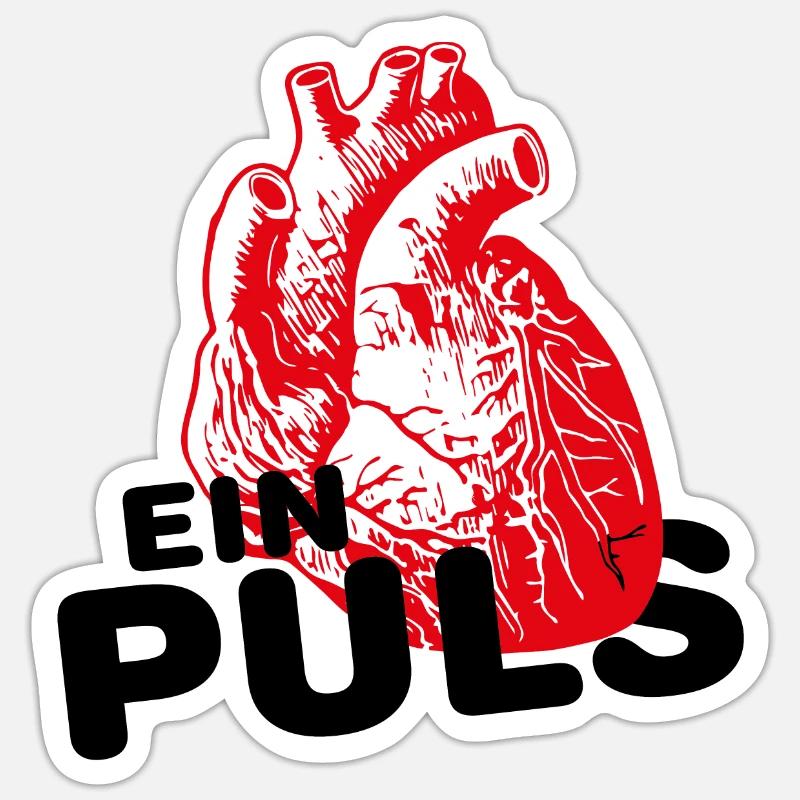 Une impulsion - Cœur - Sticker taille S (10 x 10 cm) - blanc mat