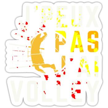 J'peux pas jai Volley - Sticker taille S (10 x 10 cm) - blanc mat - Devant