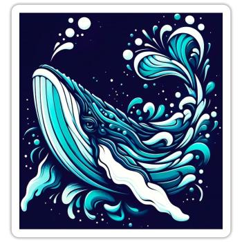 Wal - Sticker Größe S (10 x 10 cm) - Mattweiß - Vorne