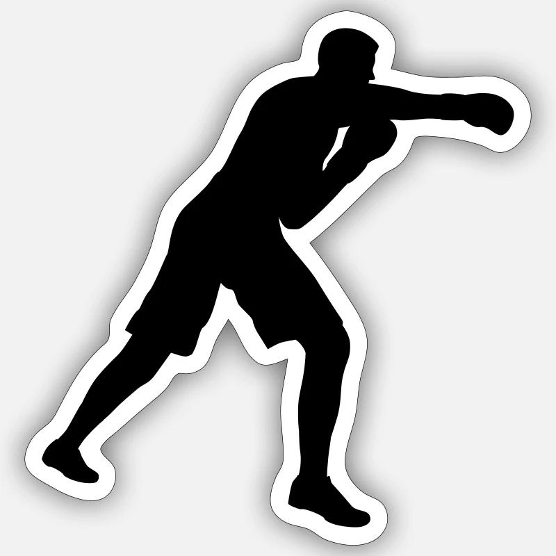 Boxeur boxeur sur le ring de boxe Sticker taille S (10 x 10 cm)