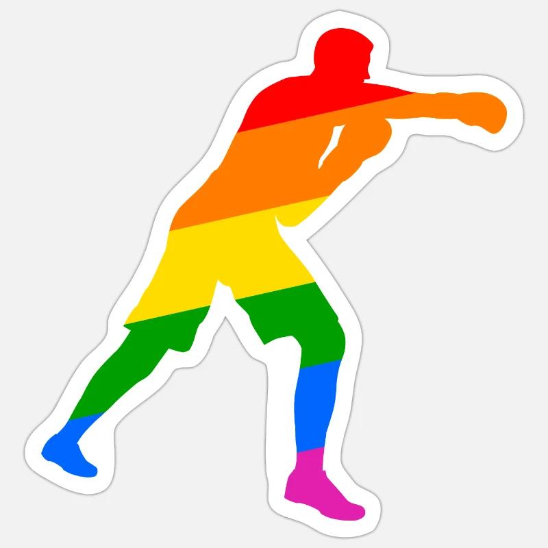 Boxer LGBT Ally - Sticker size S (10 x 10 cm) - white matte