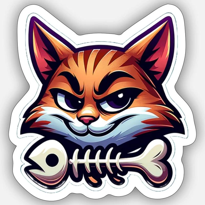 COLLECTION CHATS - Sticker taille S (10 x 10 cm) - blanc mat