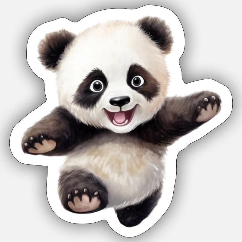Panda Markus - Sticker Größe S (10 x 10 cm) - Mattweiß