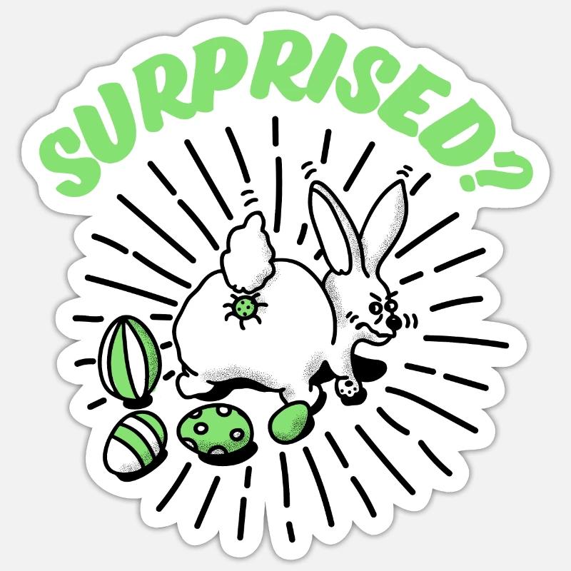 Lapin de Pâques avec des œufs - Sticker taille S (10 x 10 cm) - blanc mat