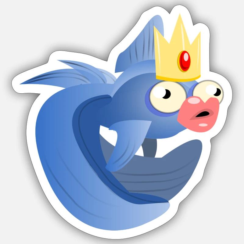 Look Pull Poisson Sticker taille S (10 x 10 cm)