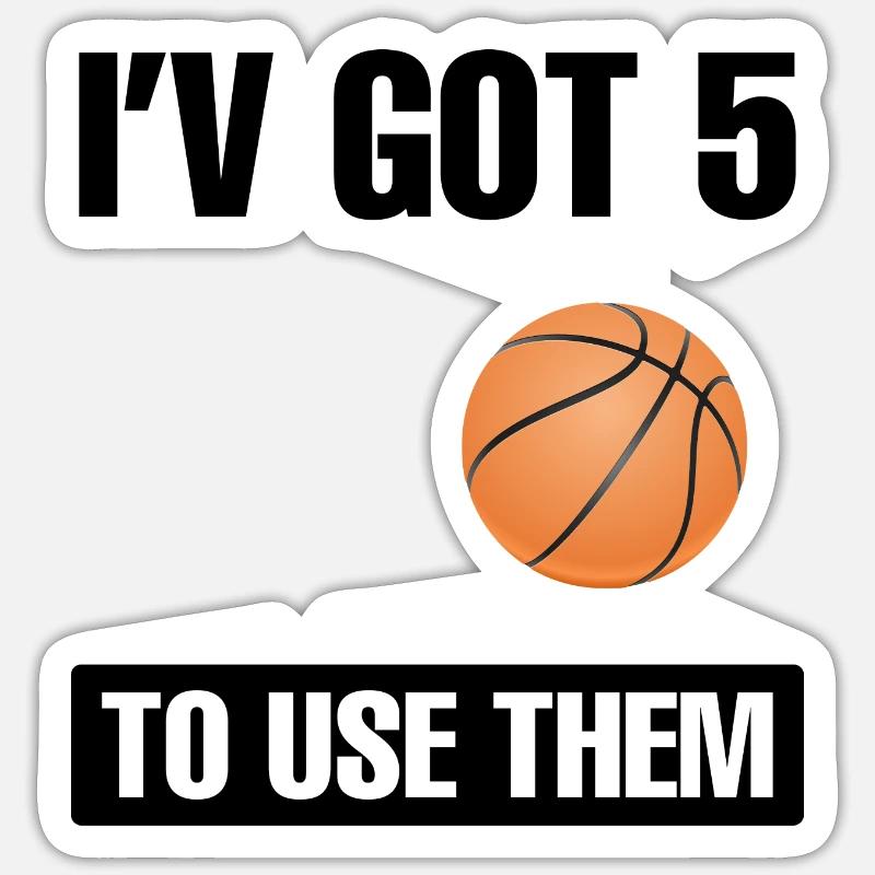 Basket-ball - Sticker taille S (10 x 10 cm) - blanc mat