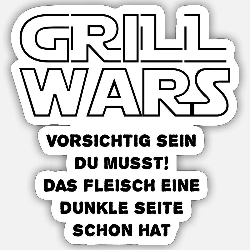 Grill Wars - Sticker Größe S (10 x 10 cm) - Mattweiß