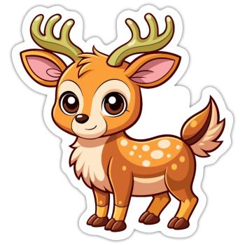 Mignon bébé orignal - Sticker taille S (10 x 10 cm) - blanc mat - Devant
