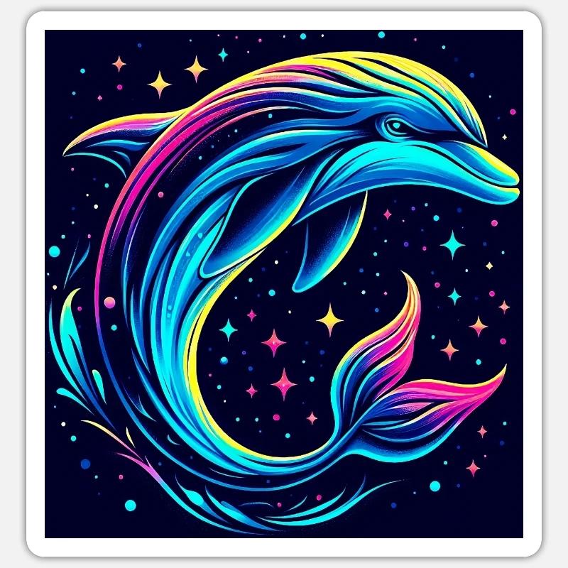 Delfin - Sticker Größe S (10 x 10 cm) - Mattweiß