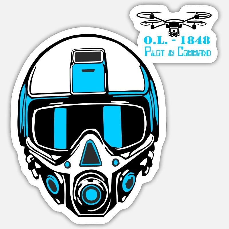 Drohnenpilot 2 - Sticker Größe S (10 x 10 cm) - Mattweiß