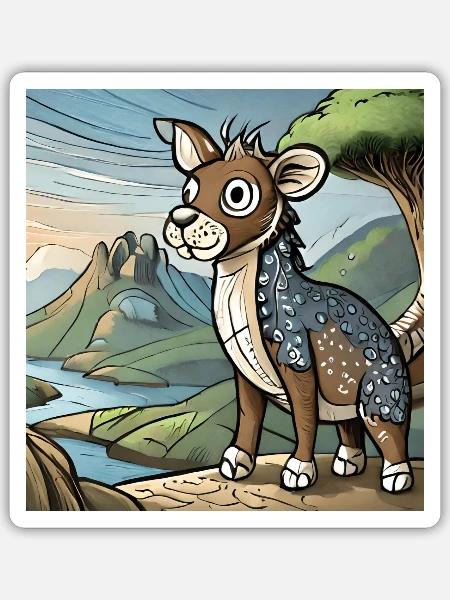 Lustiger Tier - Sticker Größe S (10 x 10 cm) - Mattweiß