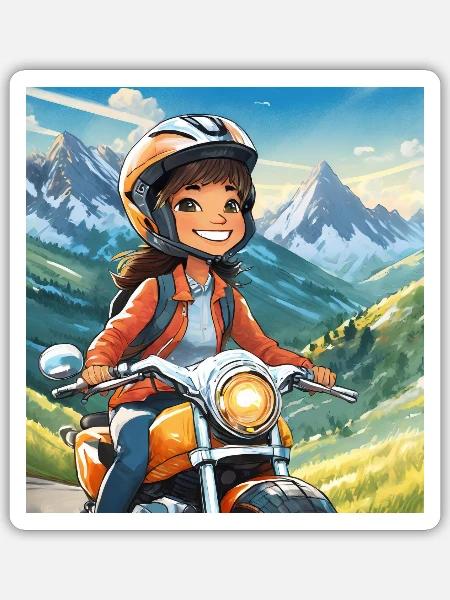 Motorrad Tour Bayern - Sticker Größe S (10 x 10 cm) - Mattweiß