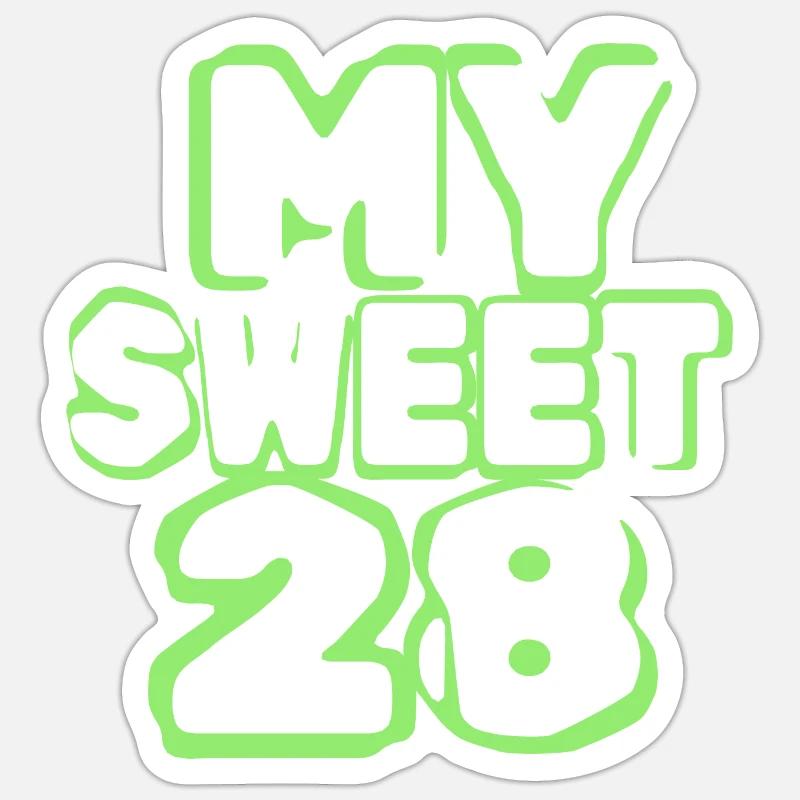 Age 28 - Sticker size S (10 x 10 cm) - white matte