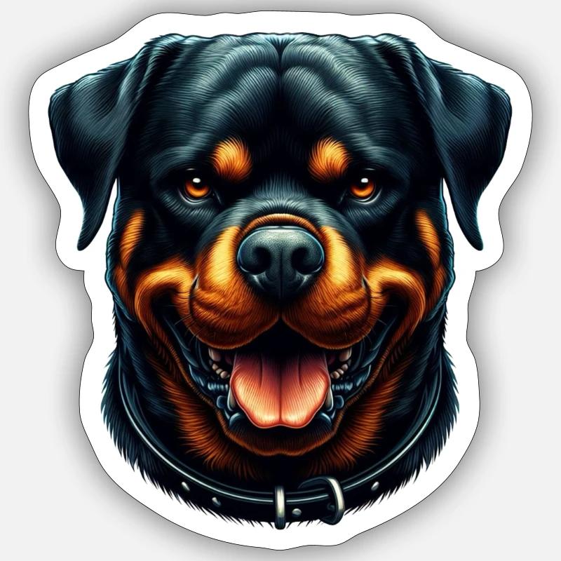 Ein friedlicher Rottweiler - Sticker Größe S (10 x 10 cm) - Mattweiß