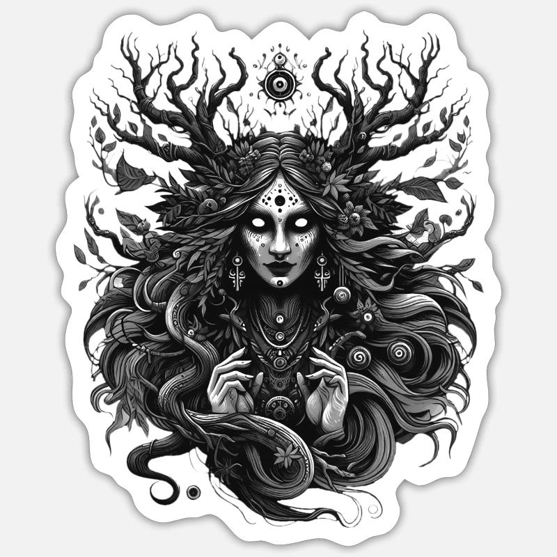 Dämonenfrau Sticker Größe S (10 x 10 cm)