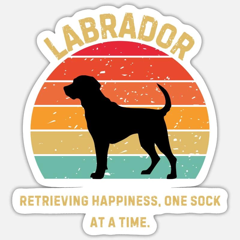 Labrador Retro Sunset Sticker size S (10 x 10 cm)