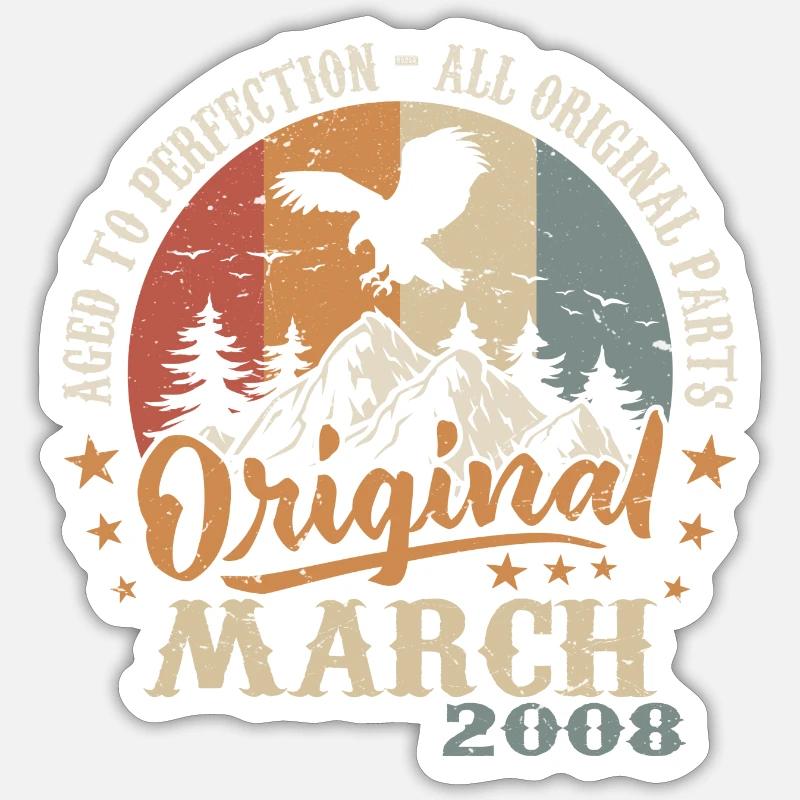 März 2008 Jubiläum 2008 Legenden März 2008 - Sticker Größe S (10 x 10 cm) - Mattweiß