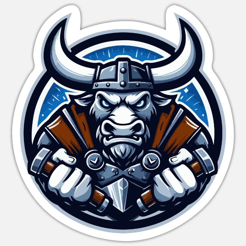 Viking Blue Cornucopia Sticker size S (10 x 10 cm)