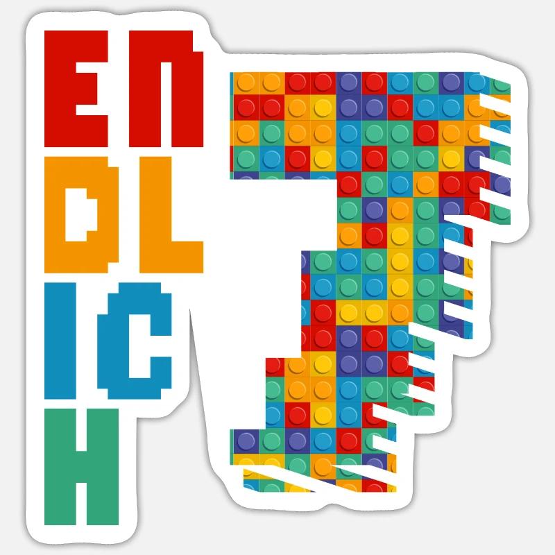 Finally 7 building blocks Sticker size S (10 x 10 cm)
