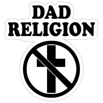 Dad religion - Sticker size S (10 x 10 cm) - white matte - Front