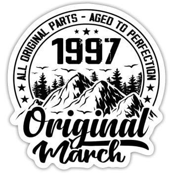1997 March Original: 27 Years Anniversary Gift - Sticker size S (10 x 10 cm) - white matte - Front