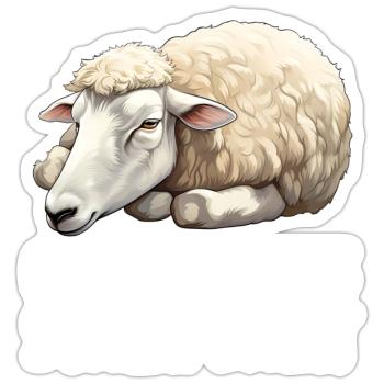 Official Sheep Sleep Shirt - Sticker size S (10 x 10 cm) - white matte - Front