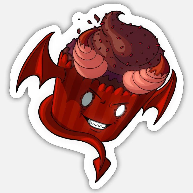 Devil Cupcake Sticker Größe S (10 x 10 cm)