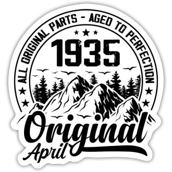 1935 April Original: 89 Years Anniversary Gift - Sticker size S (10 x 10 cm) - white matte - Front