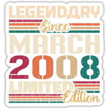 March 2008 Vintage Born Vintage Birthday - Sticker size S (10 x 10 cm) - white matte - Front