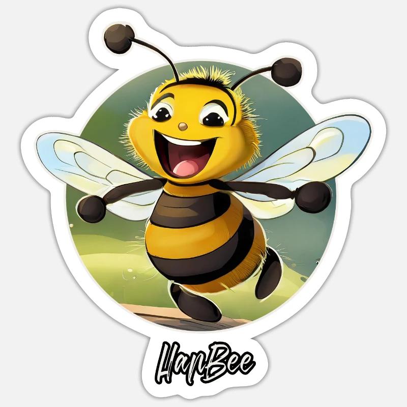 Jeu de mots expression ambiguë - HapBee Happy Bee Sticker taille S (10 x 10 cm)