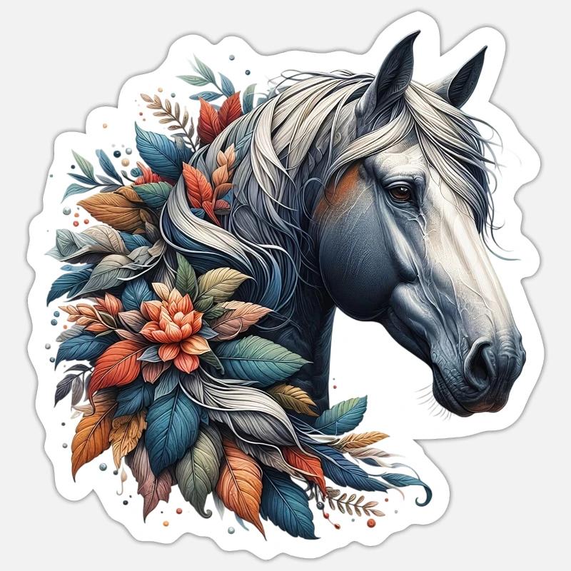 Pferd - Sticker Größe S (10 x 10 cm) - Mattweiß
