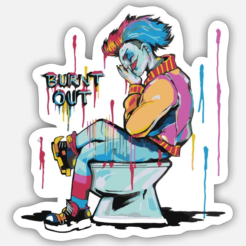 Burnout Sticker size S (10 x 10 cm)