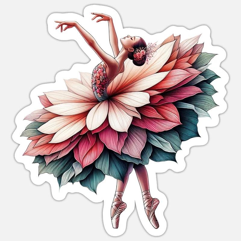 Ballet dancer with tutu - Sticker size S (10 x 10 cm) - white matte