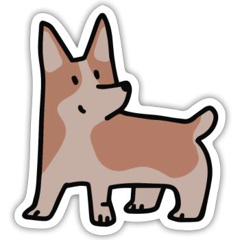 Corgi - Sticker size S (10 x 10 cm) - white matte - Front