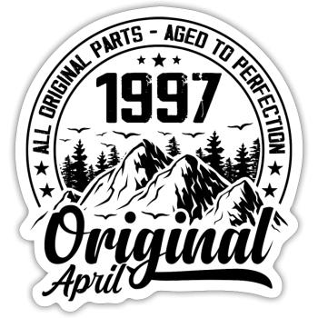 1997 April Original: 27 Years Anniversary Gift - Sticker size S (10 x 10 cm) - white matte - Front