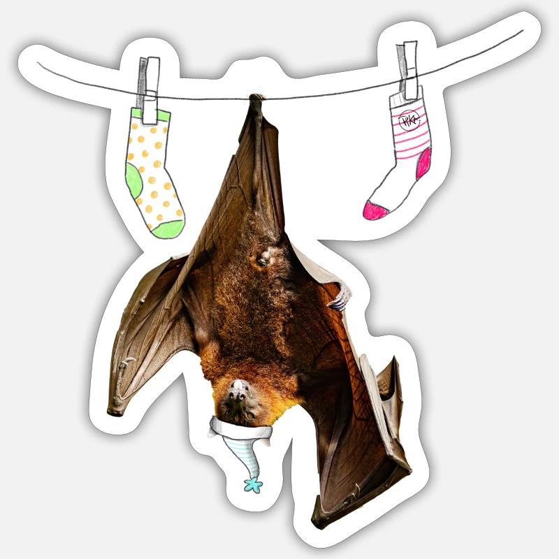 Fledermaus - Sticker Größe S (10 x 10 cm) - Mattweiß